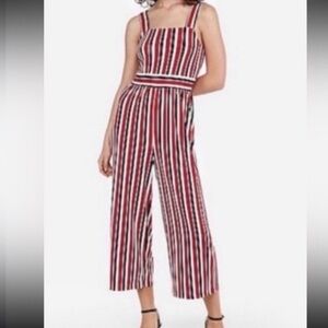 Express striped wide leg jumpsuit M